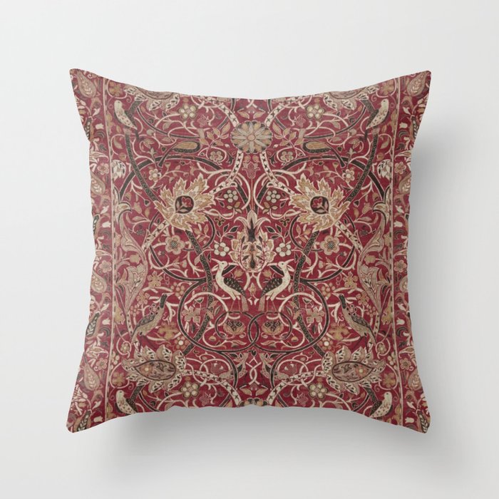 William Morris Bullerswood Red,No.2, Throw Pillow Gallery Image 6