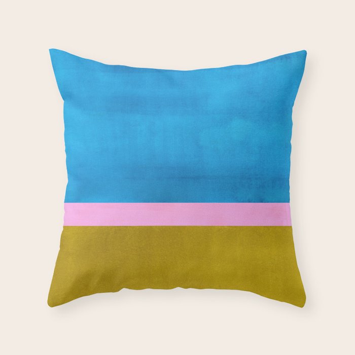 Olive Green Marine Colorfield Throw Pillow Gallery Image 1