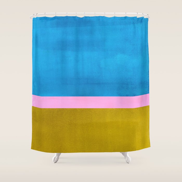 Olive Green Marine Colorfield Shower Curtain Gallery Image 1