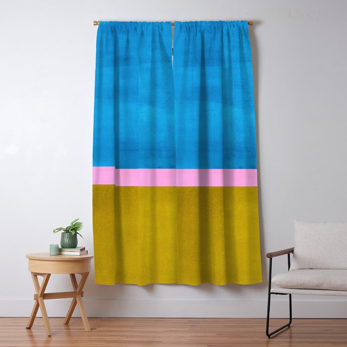 Olive Green Marine Colorfield Window Curtain Gallery Image 5