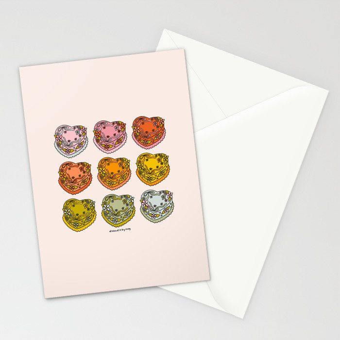 Rainbow Heart Cakes Stationery Card Gallery Image 2