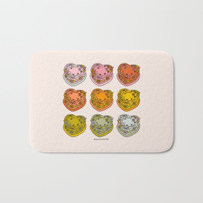 Rainbow Heart Cakes Bath Mat Gallery Image 1