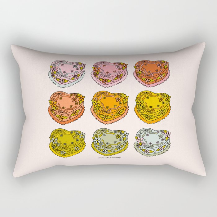 Rainbow Heart Cakes Rectangular Pillow Gallery Image 2