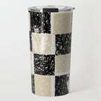 Black Forest check black and white Travel Mug Gallery Image 1