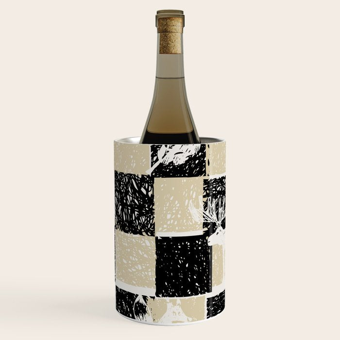 Black Forest check black and white Wine Chiller Gallery Image 3