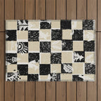 Black Forest check black and white Outdoor Rug Gallery Image 1