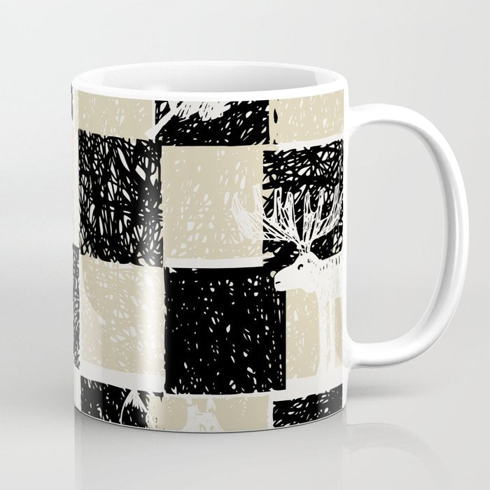 Black Forest check black and white Coffee Mug Gallery Image 1
