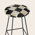 Black Forest check black and white Stool Gallery Image 2