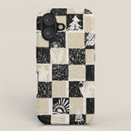 Black Forest check black and white iPhone Case Gallery Image 1