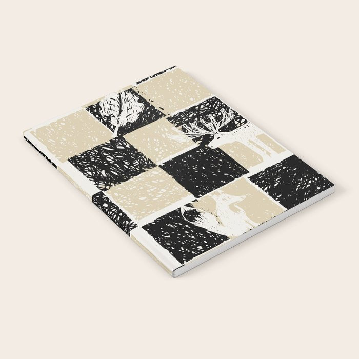 Black Forest check black and white Notebook Gallery Image 1