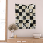 Black Forest check black and white Wall Tapestry Gallery Image 2
