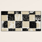 Black Forest check black and white Desk Mat Gallery Image 3