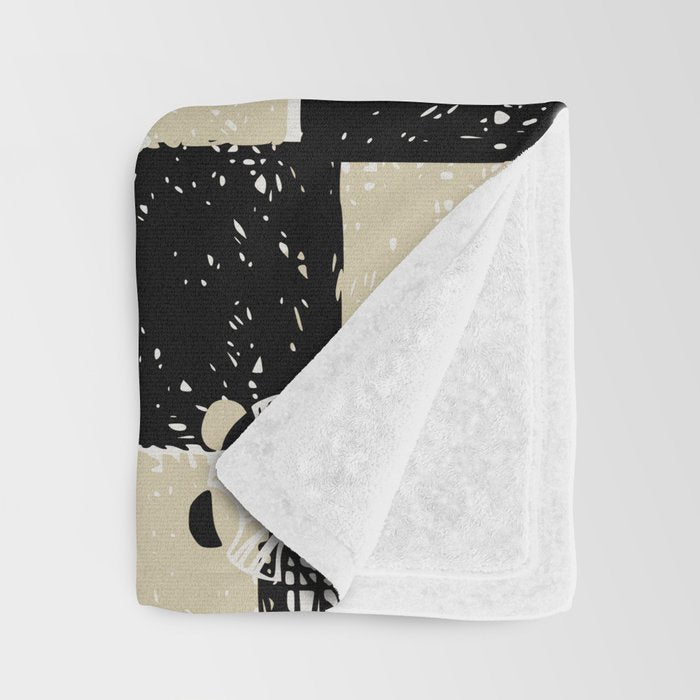 Black Forest check black and white Throw Blanket Gallery Image 3
