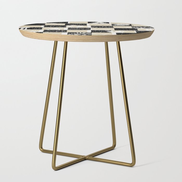 Black Forest check black and white Side Table Gallery Image 1