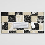 Black Forest check black and white Desk Mat Gallery Image 1