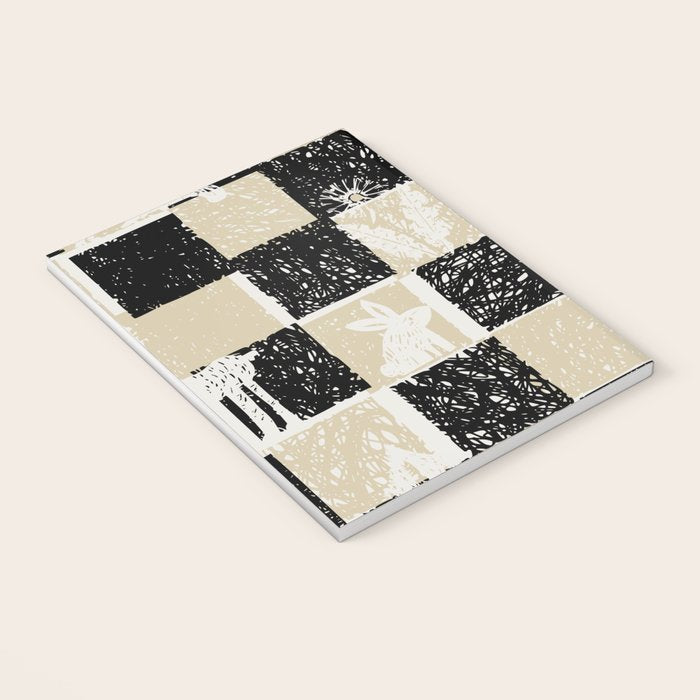 Black Forest check black and white Notebook Gallery Image 3
