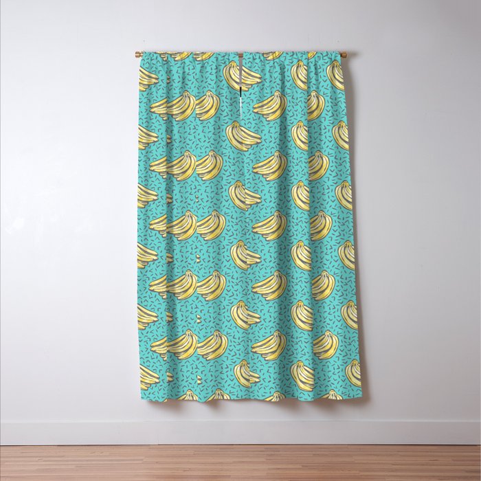 Go Bananas! (teal) Window Curtain Gallery Image 3