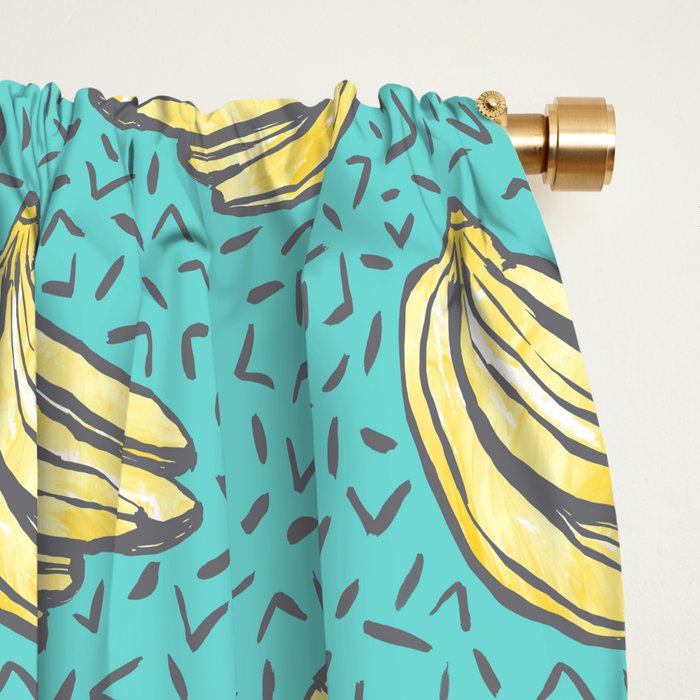 Go Bananas! (teal) Window Curtain Gallery Image 2