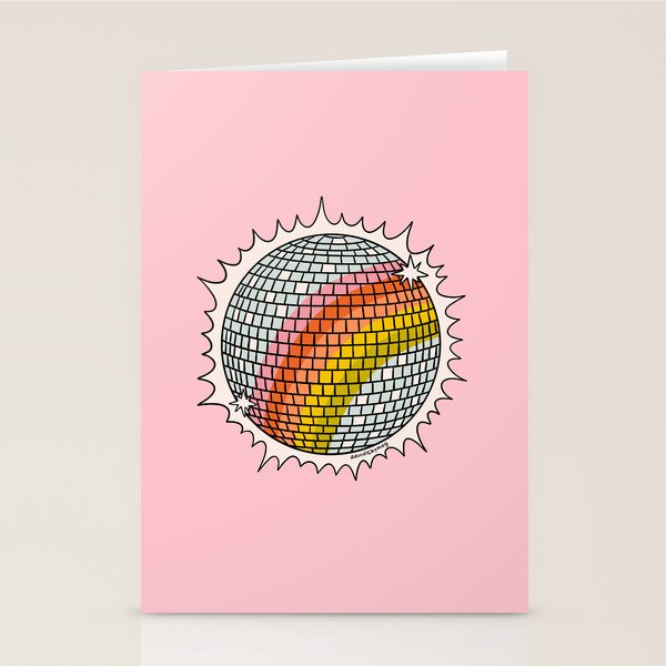 Rainbow Disco Ball Stationery Card Gallery Image 1
