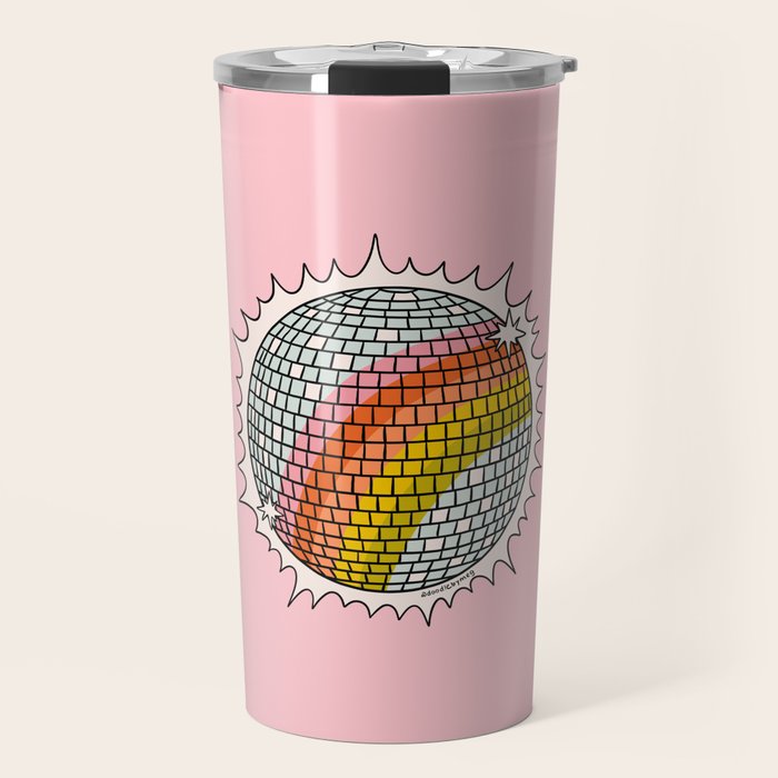 Rainbow Disco Ball Travel Mug Gallery Image 1