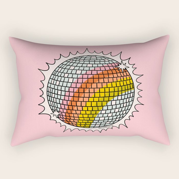 Rainbow Disco Ball Rectangular Pillow Gallery Image 2