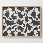Hand-Drawn Black Cats Serving Tray Gallery Image 1