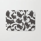 Hand-Drawn Black Cats Bath Mat Gallery Image 1