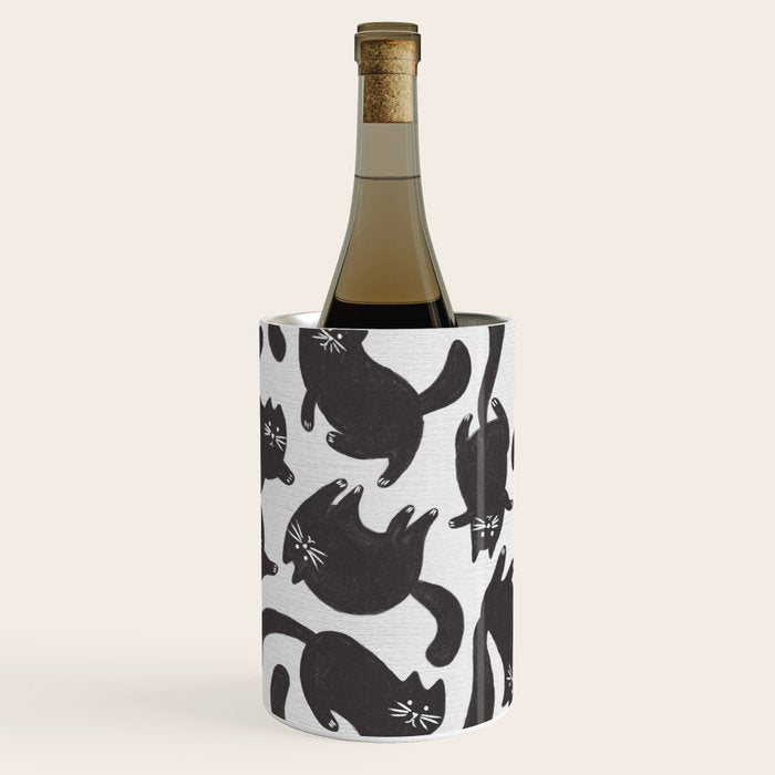 Hand-Drawn Black Cats Wine Chiller Gallery Image 1