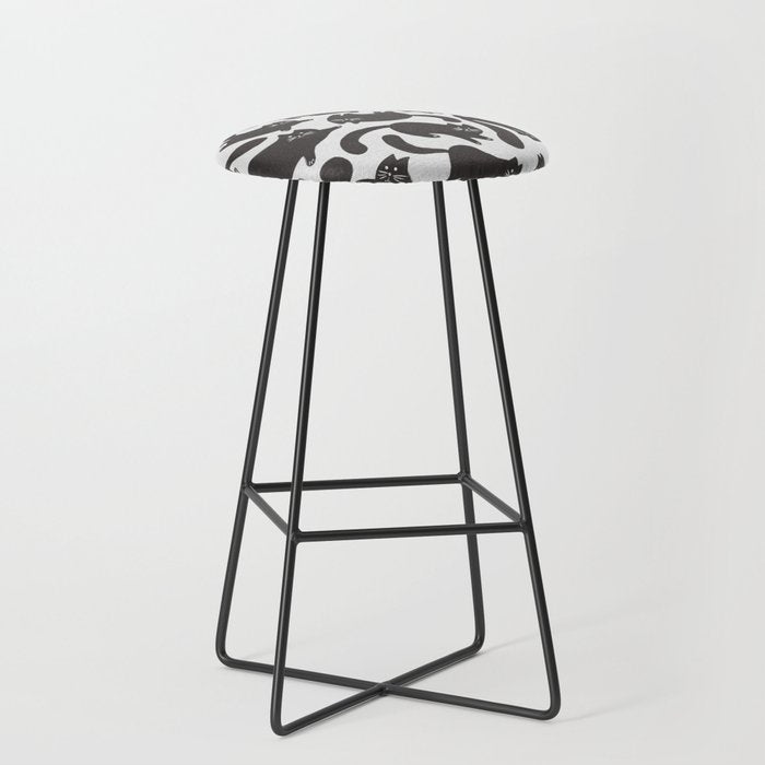 Hand-Drawn Black Cats Stool Gallery Image 1