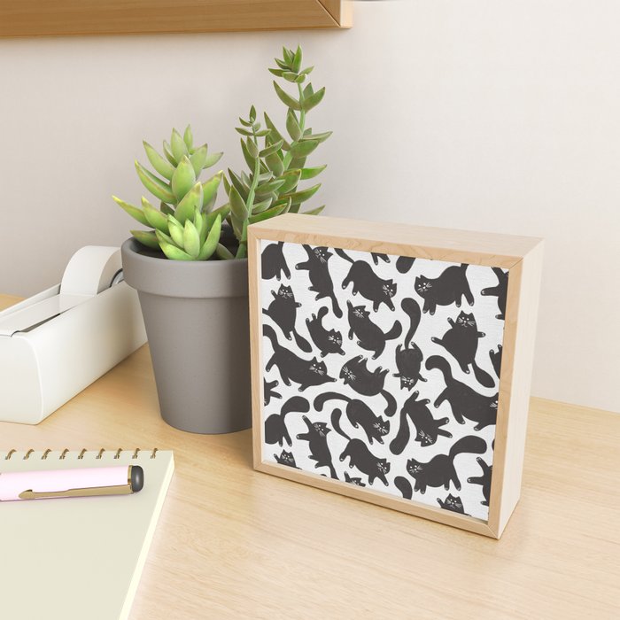 Hand-Drawn Black Cats Mini Art Print Gallery Image 2