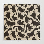 Hand-Drawn Black Cats Wood Wall Art Gallery Image 1