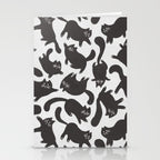 Hand-Drawn Black Cats Stationery Card Gallery Image 2