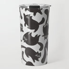 Hand-Drawn Black Cats Travel Mug Gallery Image 1