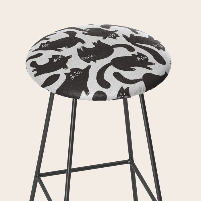 Hand-Drawn Black Cats Stool Gallery Image 2