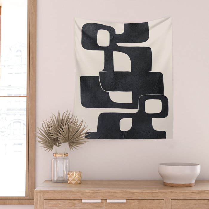 Modern Abstract Shapes 107 Wall Tapestry Gallery Image 2