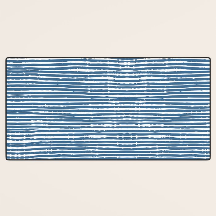 Blue Striped Abstract Pattern Desk Mat Gallery Image 3