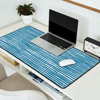 Blue Striped Abstract Pattern Desk Mat Gallery Image 2