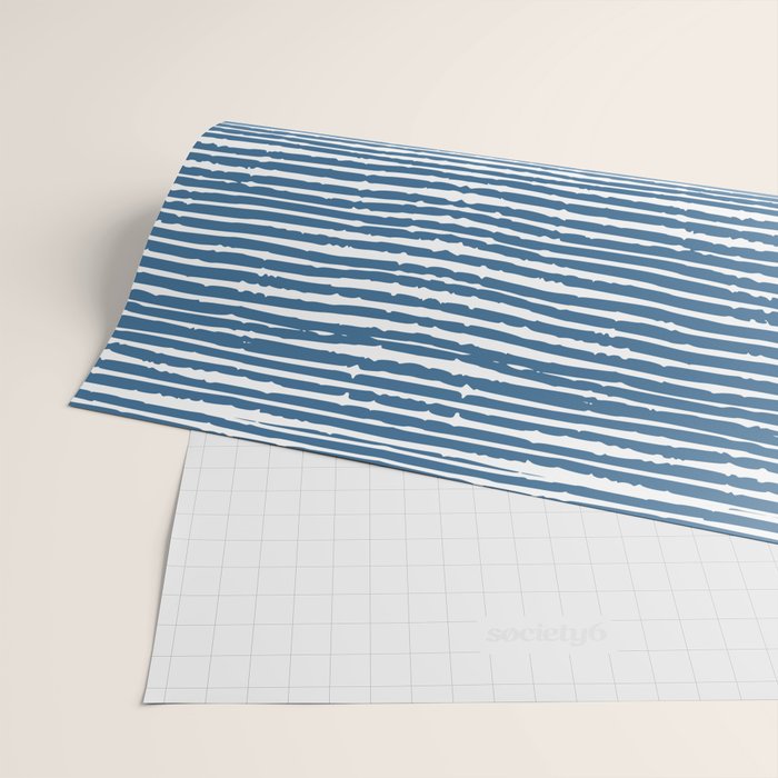 Blue Striped Abstract Pattern Wrapping Paper Gallery Image 2