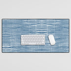 Blue Striped Abstract Pattern Desk Mat Gallery Image 1