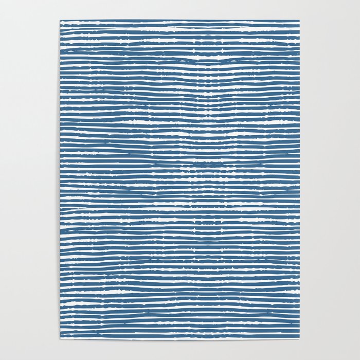 Blue Striped Abstract Pattern Poster Gallery Image 1