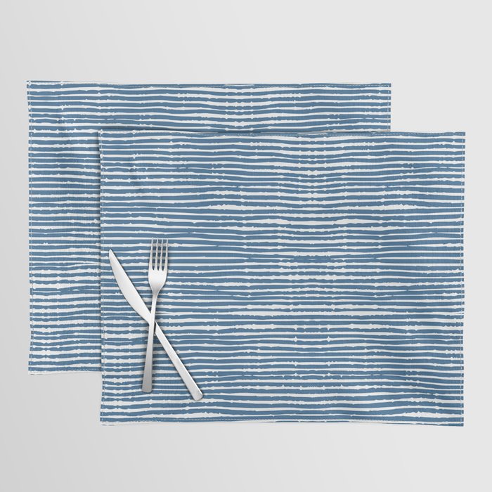 Blue Striped Abstract Pattern Placemat Gallery Image 1