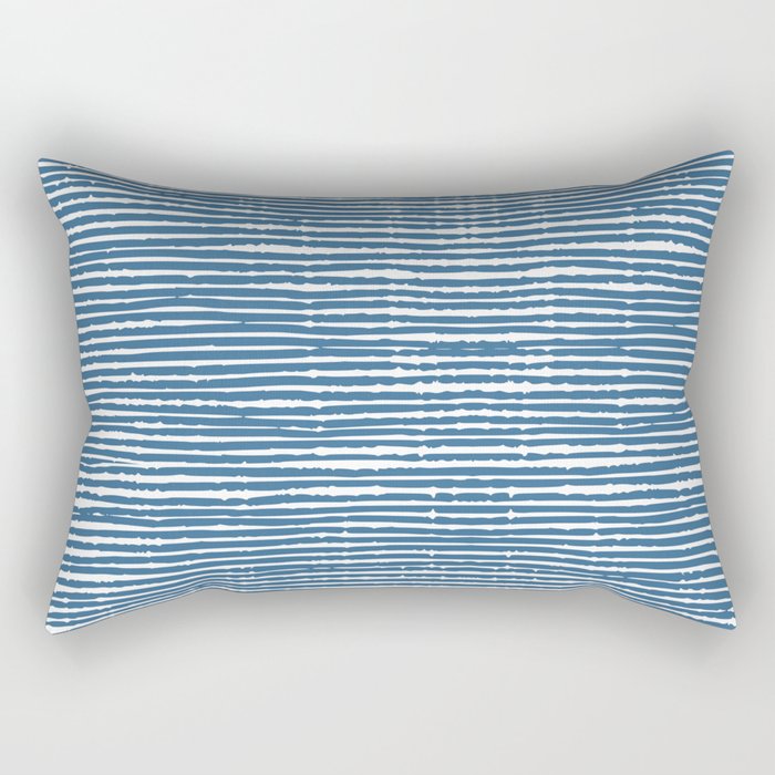 Blue Striped Abstract Pattern Rectangular Pillow Gallery Image 1