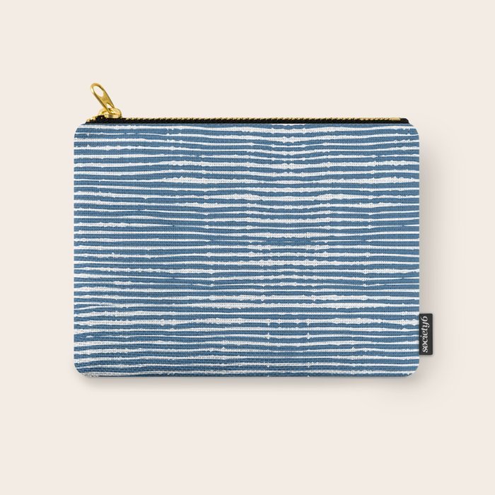 Blue Striped Abstract Pattern Carry All Pouch Gallery Image 1