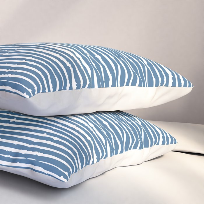 Blue Striped Abstract Pattern Pillow Sham Gallery Image 3
