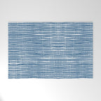 Blue Striped Abstract Pattern Welcome Mat Gallery Image 1