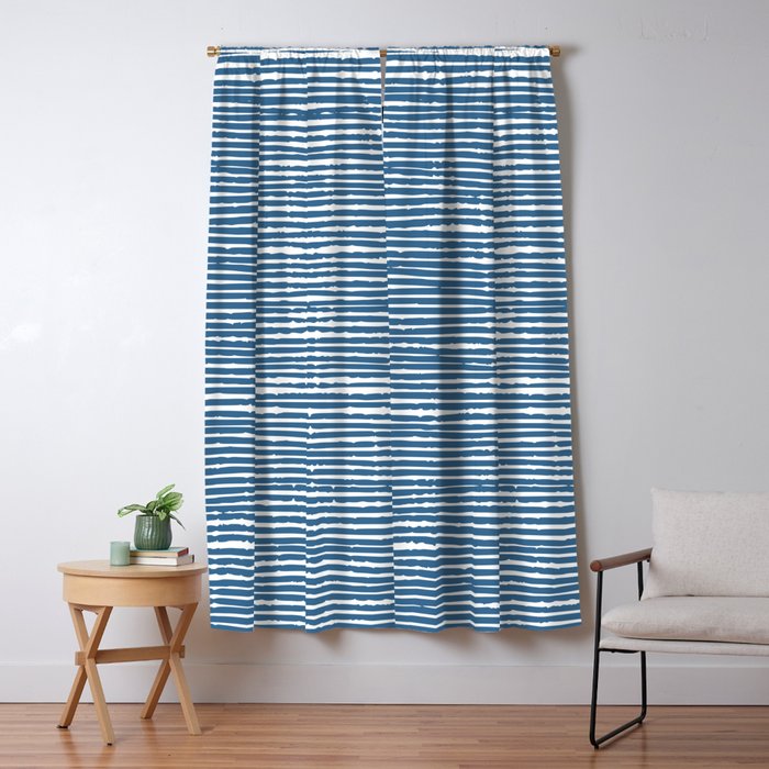 Blue Striped Abstract Pattern Window Curtain Gallery Image 5
