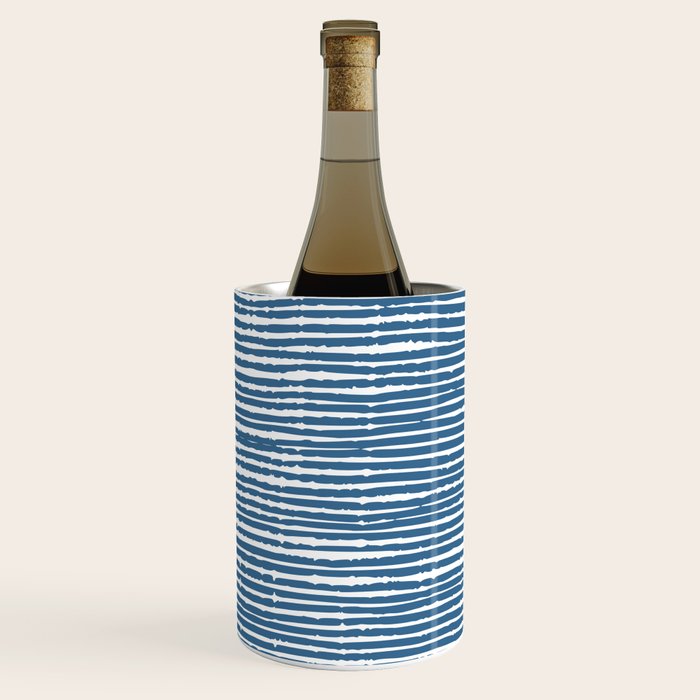 Blue Striped Abstract Pattern Wine Chiller Gallery Image 3