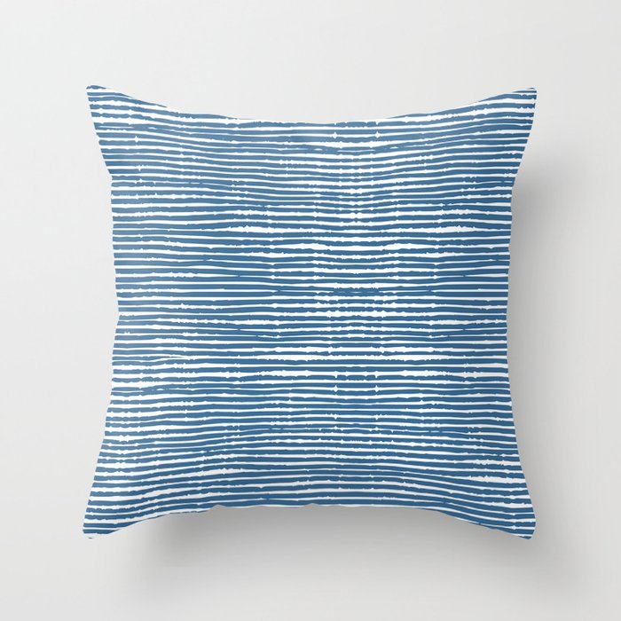 Blue Striped Abstract Pattern Throw Pillow Gallery Image 1
