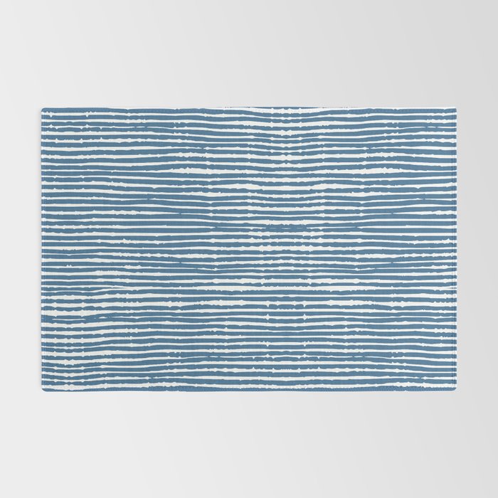 Blue Striped Abstract Pattern Rug Gallery Image 2