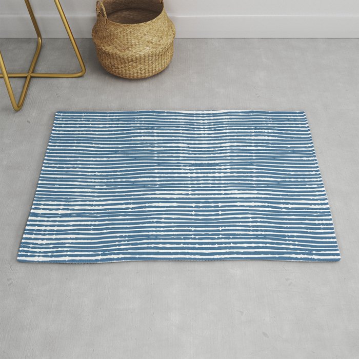 Blue Striped Abstract Pattern Rug Gallery Image 1